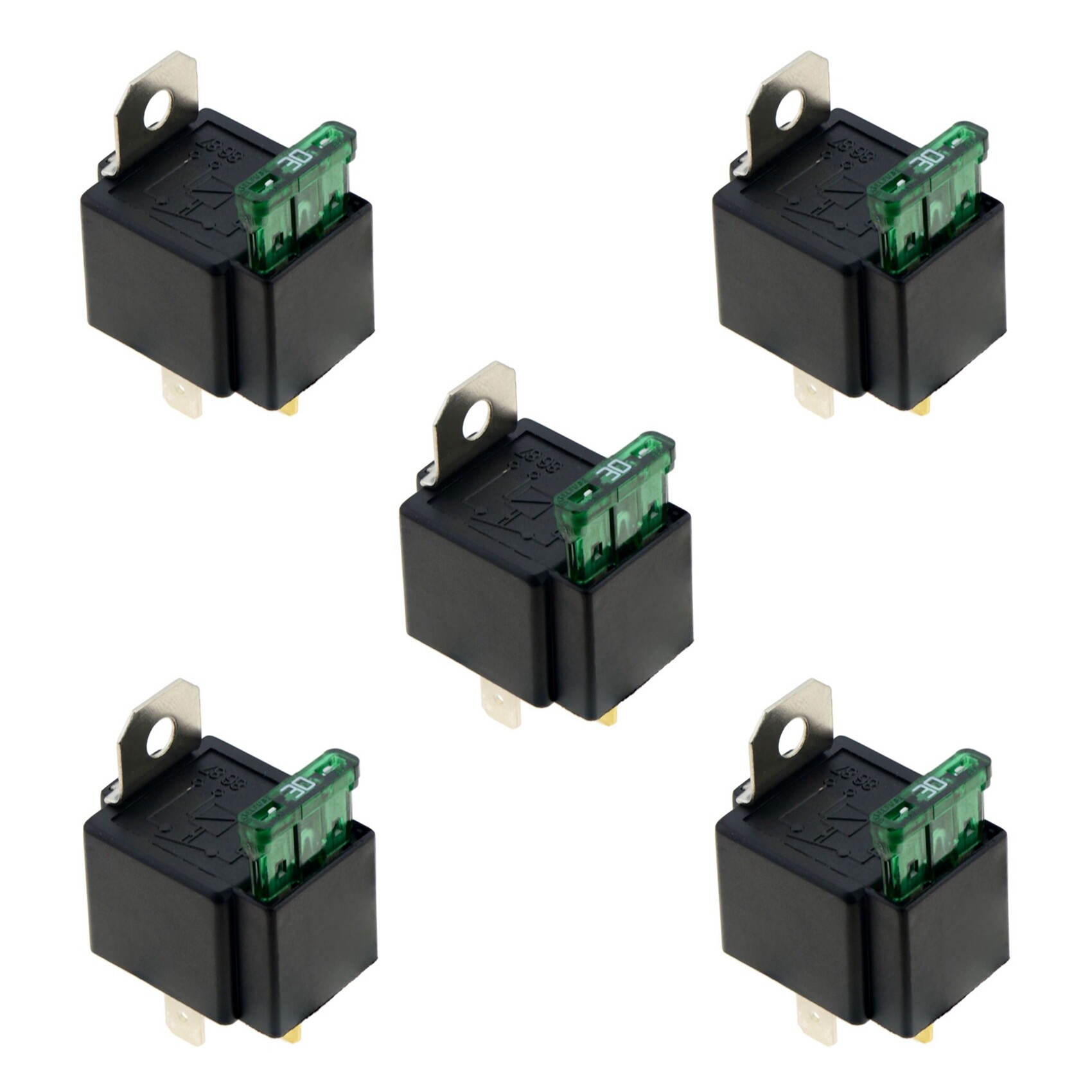 Relais 12V 30A 4 Broches Avec Fusible - Pour Automobile, Fiable, Dossier Métallique, Neuf