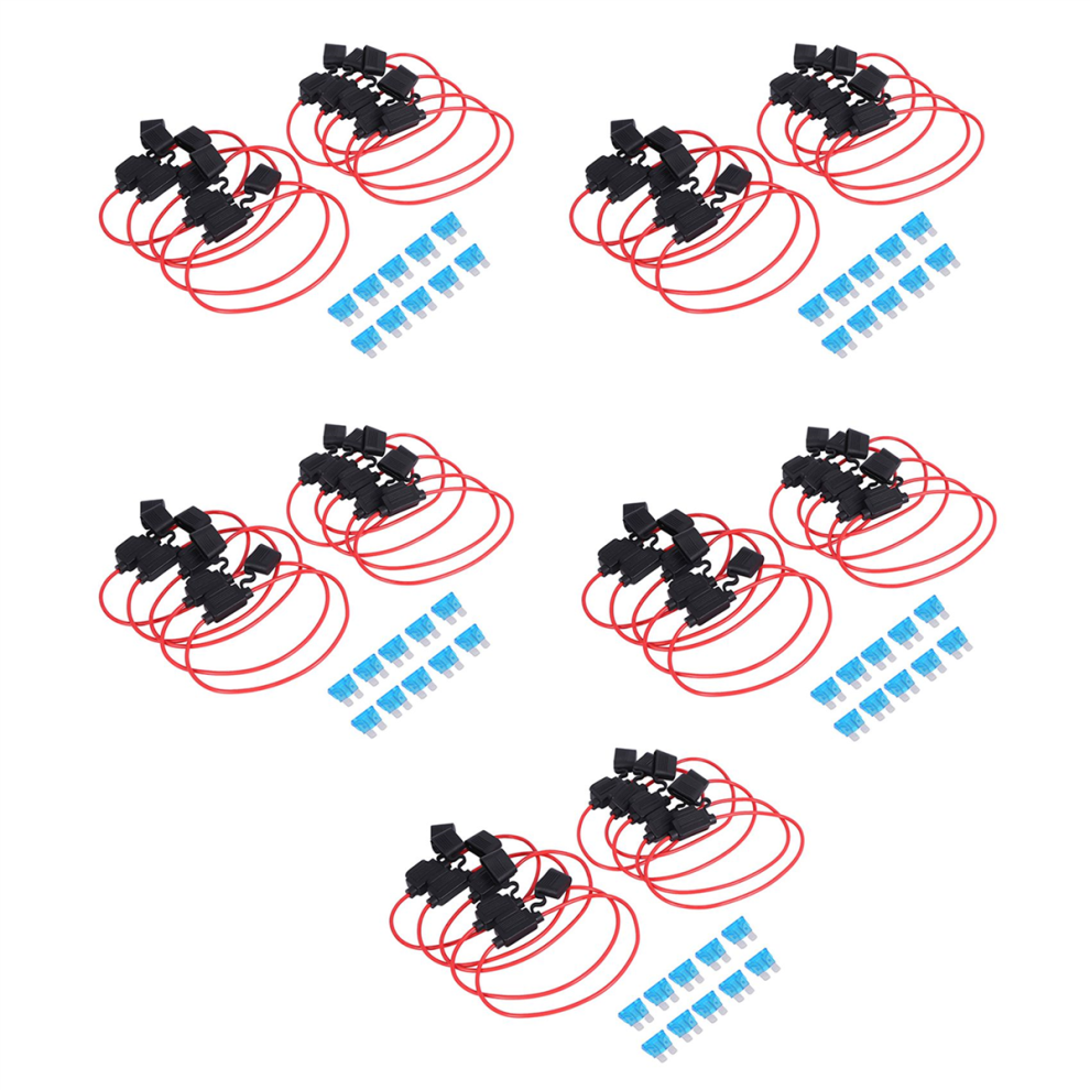 Car Insert With Wire Fuse Holder 10 Pcs 15 Amp Standard Fuses 4711370890233