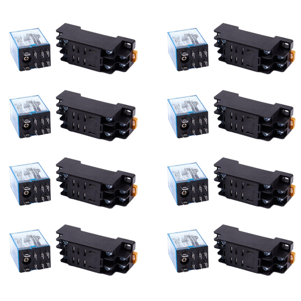 12V Dc Coil Power Relay Dpdt Ly2nj 10A With Ptf08a Socket Base 4711370891650