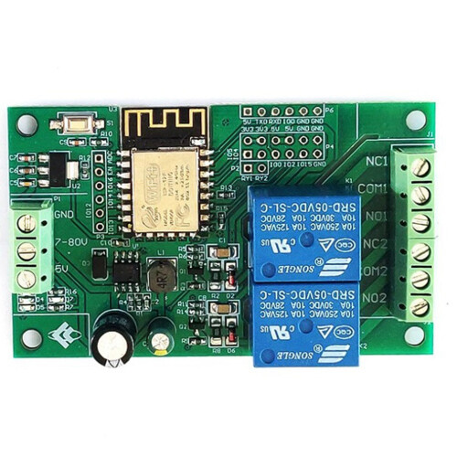 Esp8266 Esp-12F Wifi Relay Module 2Channel 5V/8-80V Network Switch 2