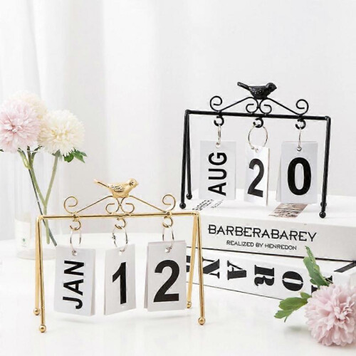 Perpetual Desk Calendar Office Desktop Decoration Reusable Flip Calendars 1