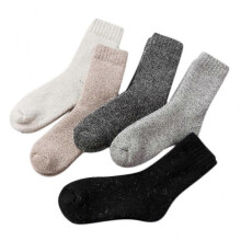 5 Pairs Mens Winter Super Thicken Faux Wool Crew Socks Simple Solid Color Cold Weather Thermal Warm Casual Mid Tube Hosiery Random
