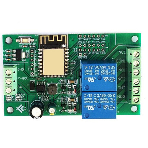 Esp8266 Esp-12F Wifi Relay Module 2Channel 5V/8-80V Network Switch 2
