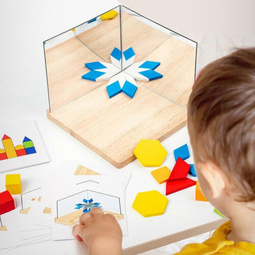 Kids Sensory Logic Thinking 3D Puzzle Blocks Color Shape Cognitive Table Toys 1