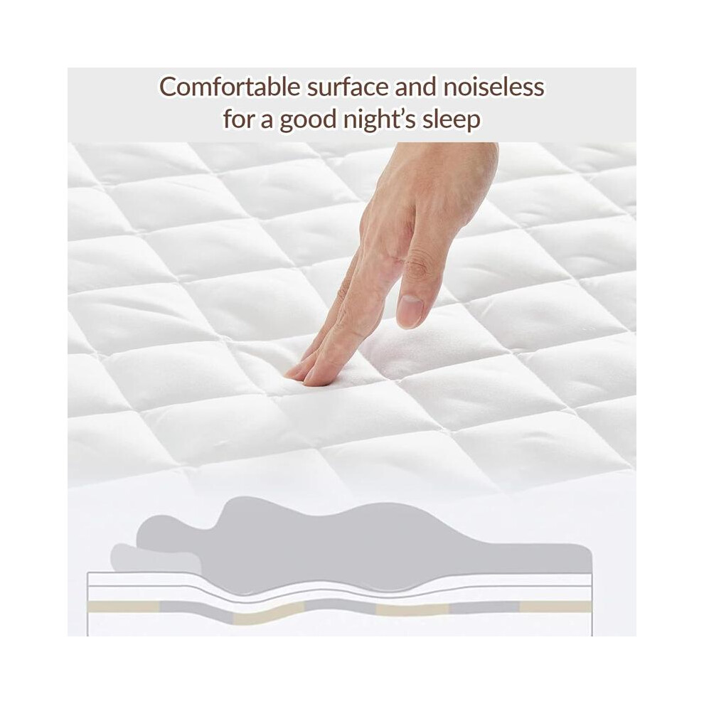 (King) Waterproof Mattress Protector 40 CM Extra Deep Skirt | Fitted Sheet Style Bed Cover | Dust Mite Proof | Breathable Mattress Pad