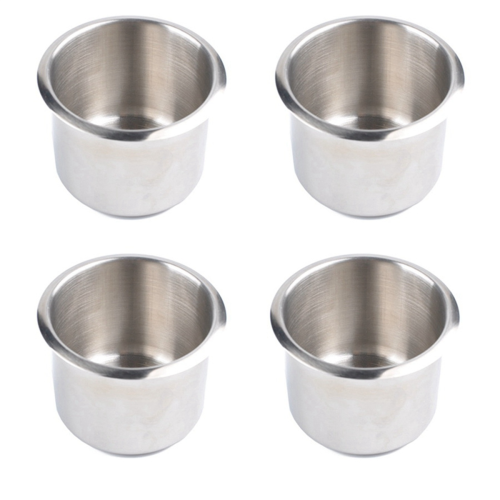 DA VINCI Lot de 10 porte-gobelets en acier inoxydable sous table de poker