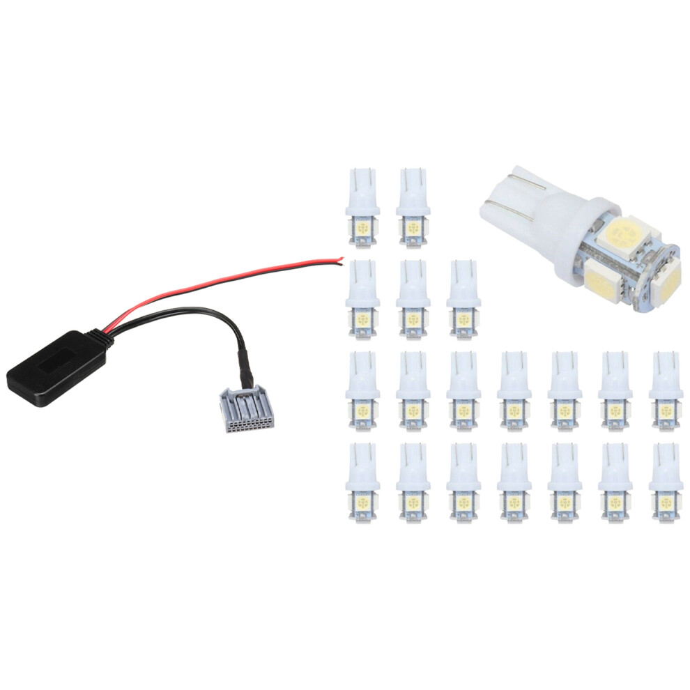 20Pcs Super T10 Wedge 5-Smd 5050 Led Bulbs W5w 2825 158 White/Light 4711370815458