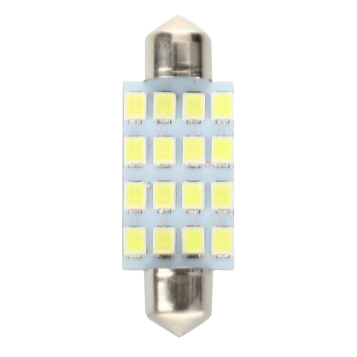 10 AUTO LAMPADINA SILURO 16 LED SMD 3528 42mm 1
