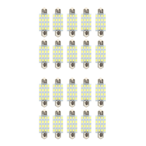 10 AUTO LAMPADINA SILURO 16 LED SMD 3528 42mm