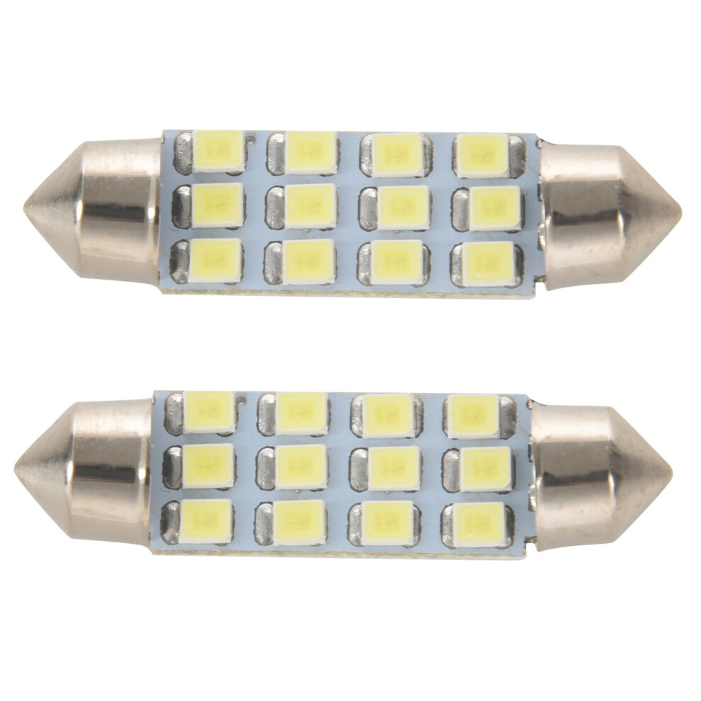 42Mm 12 Smd 3528 Led Car Interior C5w Dome Festoon Bulb White/Light 4711370820728