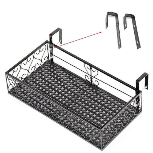 Rectangle Hanging Flower Pot Rack Organizer Flowerpot Storage Balcony Pot