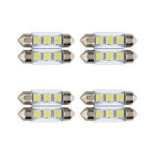 2X C5W 3 LED SMD 5050 36mm Xenon Weiß Birne Platte Dome Lampe