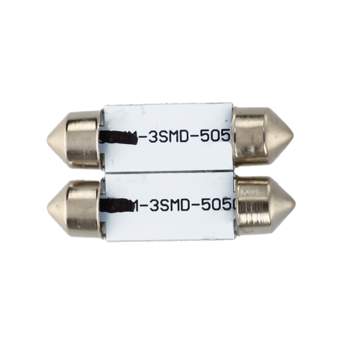 2X C5W 3 LED SMD 5050 36mm Λευκή Λάμπα Xenon με Θόλο 1