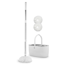 Swan Elevate Spin Mop And 5 Litre Bucket Set Stainless Steel Wringer