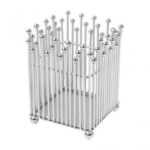 Hollow-out Metal Pen Cup Iron Wire Pen Organizer Box Desk Makeup Brush Holder