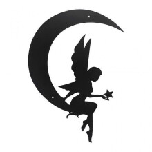 Metal Moon Fairy Wall Art Decor for Bedroom Home Office Decoration Minimalist
