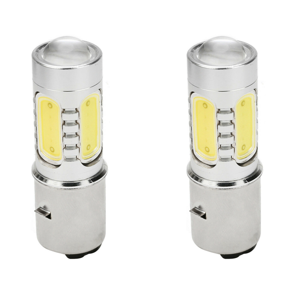 12V H6 Ba20d 4 Cob Led Bulb For Moped Atv Head White/Light 4711370825273