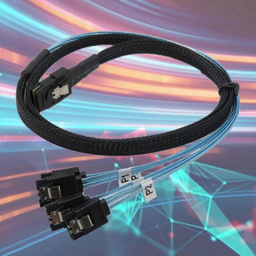 Mini SAS SFF-8087 36 Pin Host Internal to 4 SATA 7pin Target Hard Disk 12Gbps 1