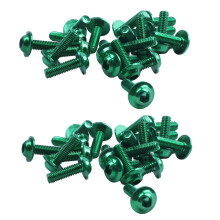 20 Pcs Green Aluminum Alloy Motorcycle Hexagonal Bolts Screws M6