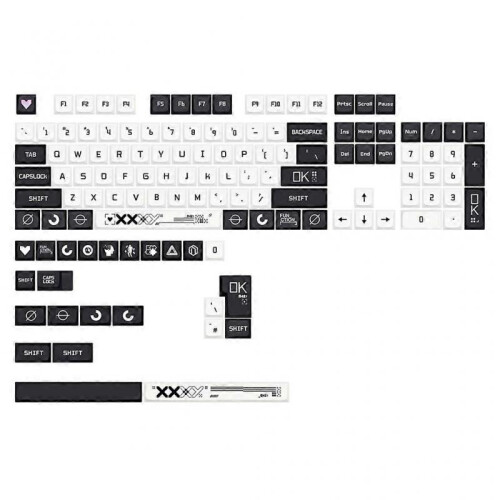 PBT Keycaps 128-Key Print Stream Thermal Dye-Sub XDA Mechanical Keyboard