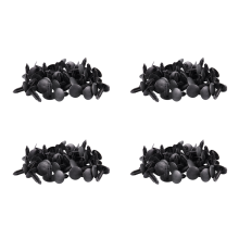 Czarne plastikowe nity z klipsami zatrzaskowymi o średnicy otworu 5 mm x 5 mm, 48 szt.