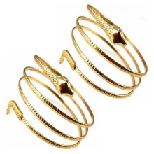 Coiled Snake Spiral Upper Arm Cuff Armband Bangle Bracelet Silver