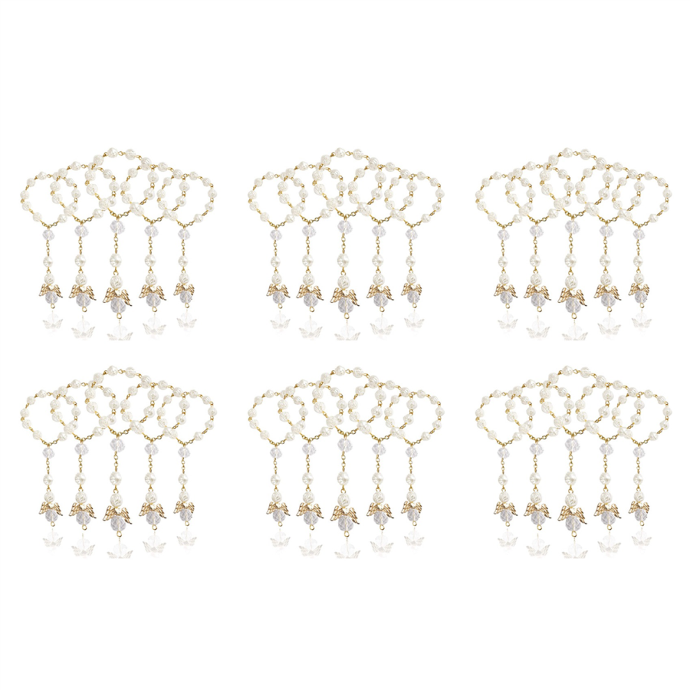 Markenlos 30 Pcs Baptism Rosary Acrylic Rosary Beads Mini Rosaries Angel