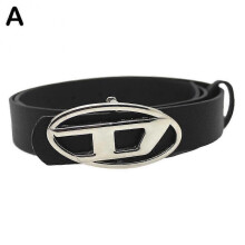 (Black, One Size) Trendy D Letter Belt Press Button Belt Waistband Buckle Fashionable Accessories For Women