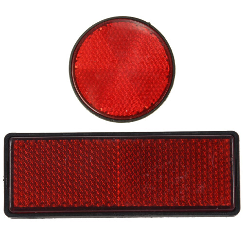 2 stk. rund rød reflektor universal til motorcykel ATV 5,6 x 0,8 cm 1