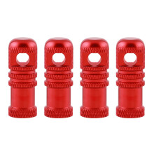(4) French valve caps - red
