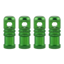 (4) French valve caps - green