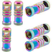 (6) Bicycle French Valve Caps Tubeless Tire Valve Cores - Color