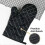 Premium Non-slip Oven Gloves (2 Pack) - Silicone Extremely Durable Grill Gloves, Black 3