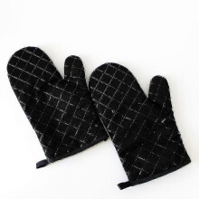 Premium Non-slip Oven Gloves (2 Pack) - Silicone Extremely Durable Grill Gloves, Black