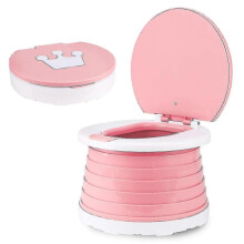 (Pink) Children's Folding Toilet Portable Folding Toilet Seat Boys/girls
