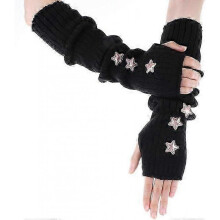 SBSG Arm Warmers Knit Blend Cute Y2k Harajuku Japanese Style Long Fingerless Gloves for Women Girls, Cold Weather Fsahion Arm Sleeve Thumb Hole Gloves