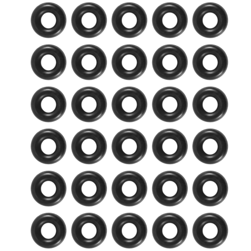 30 τεμάχια 2,5mm x 6,5mm x 2mm λαστιχένιοι δακτύλιοι O για ψάρεμα με σκουλήκια 2