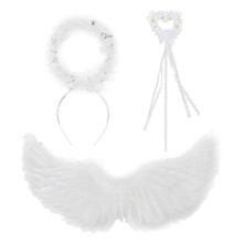 1 Set Angel Feather Wings Costume  - Halloween And Cosplay Feather Wings Halo for Adults And Kidsparty Supplies Decorate Wedding Decoration