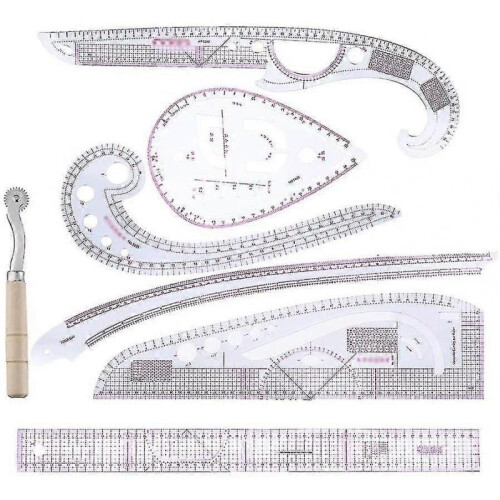 Cutting Ruler, Curve Ruler, Tracing Wheel, Patchwork Ruler Combination ...