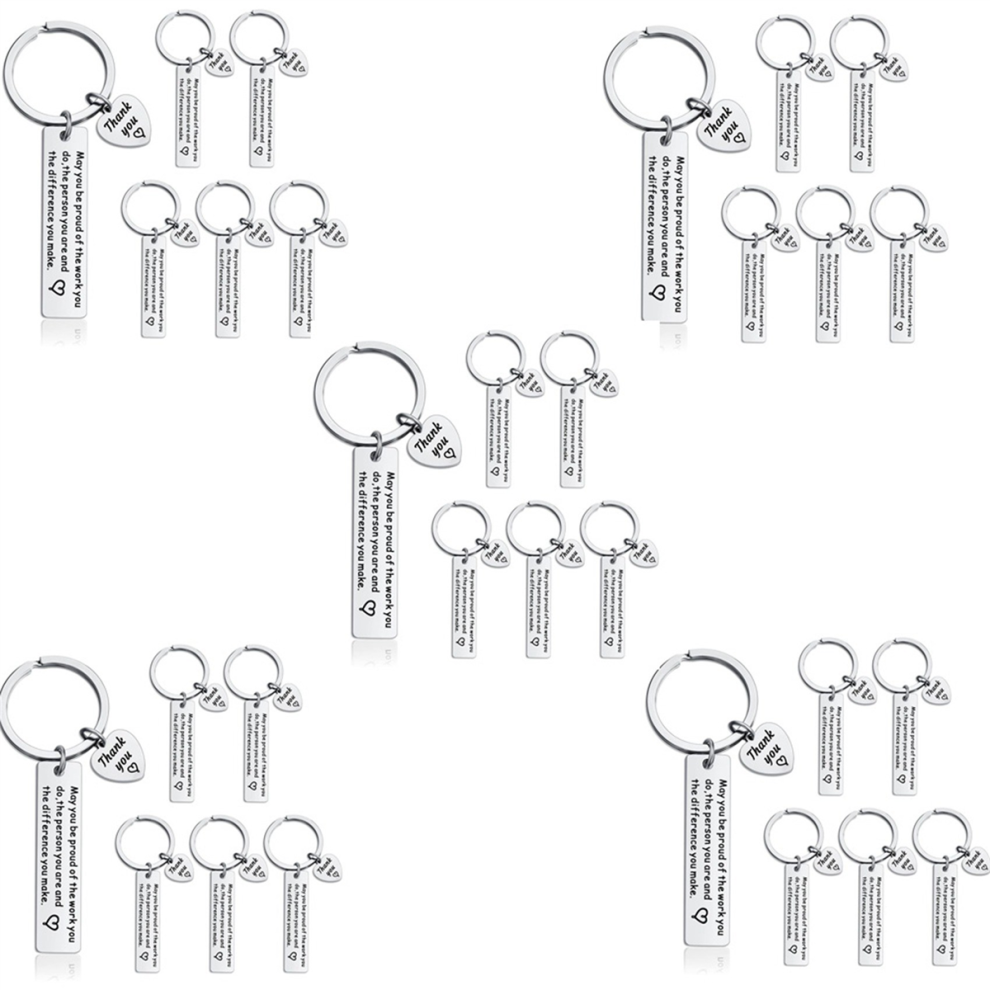 6 Portachiavi Con Scritta "Grazie" E Apprezzamento Per I Colleghi-image