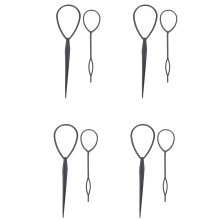 2 pcs Topsy Tail Hair Styler Hair Style Hair Twister Snare Loop Black