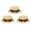 Girls Straw Hat Bowknot Sun Hat Beach Round Flat Top Fedora Hat 1