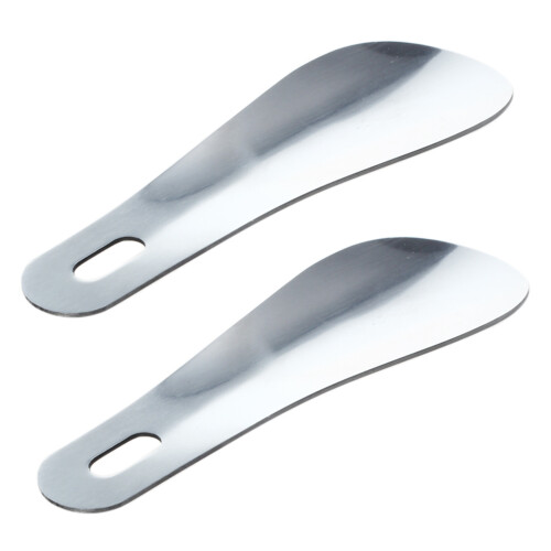 Calçadeira de metal de aço inoxidável de 10 cm e 4 polegadas, colher longa para sapatos
