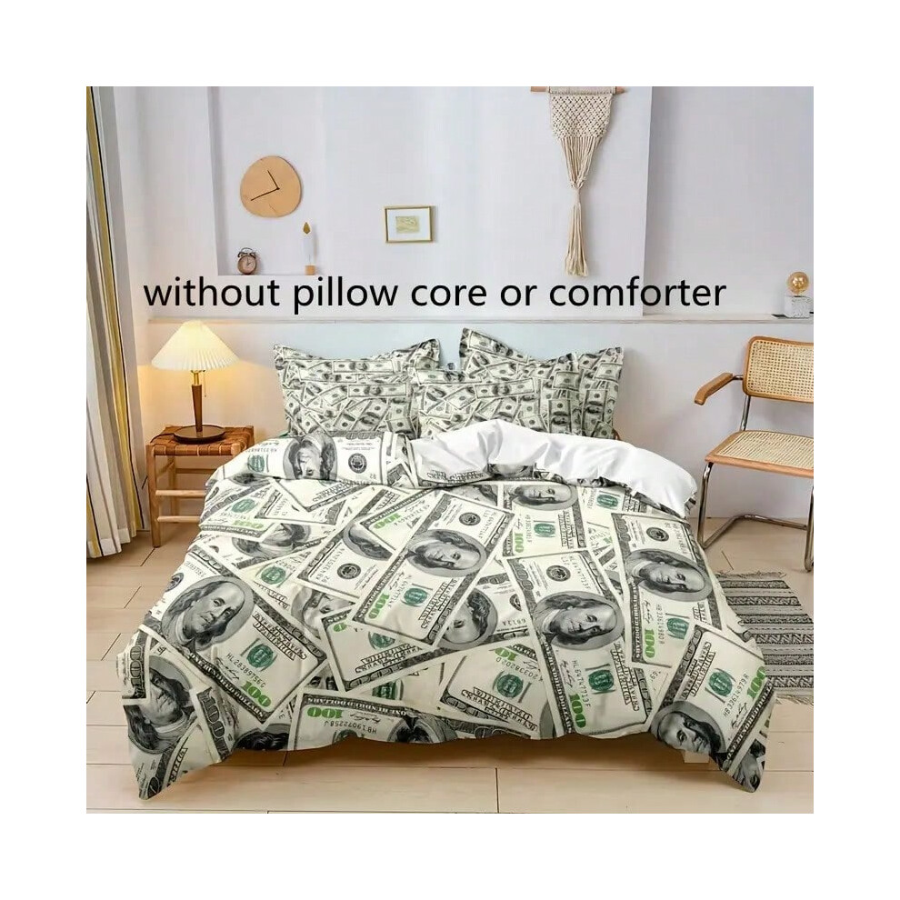 (1, 200*200 (three-piece set)) Dollar Bill Quilt Cover Bedding Set Three Piece 3D Digital Printing Kit Bedroom Guest Room Decoration-image-OPC-PJ8QR7S-NEW