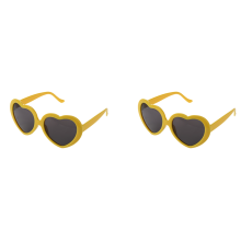 Mode Lustige Sommer Liebe Herzform Sonnenbrille Gelb