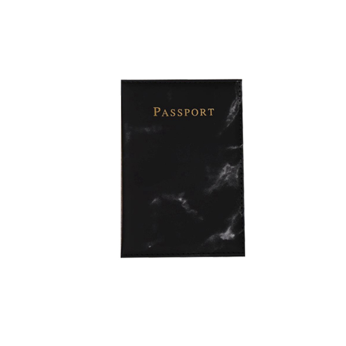 Moderigtig dame- og herrepas-etui i marmor, sort 1