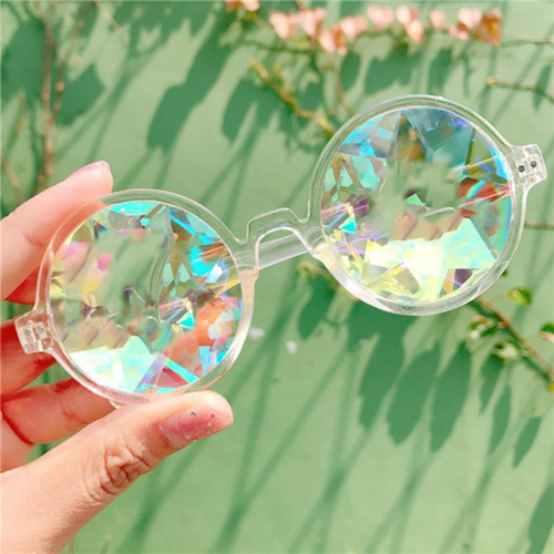 Kaleidoscope Rave Party Solbriller med Diffrakteret Linse - Transparent 2