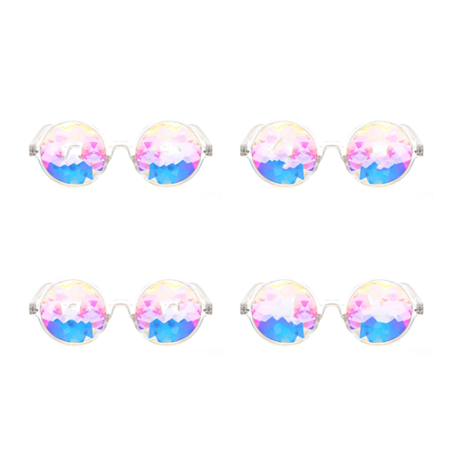Kaleidoscope Rave Party Solbriller med Diffrakteret Linse - Transparent