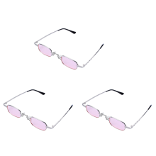 Retro Punk Briller Klare Firkantede Solbriller - Pink & Sølv