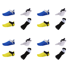 4 paar Teensokken Katoen wit+geel+blauw+zwart